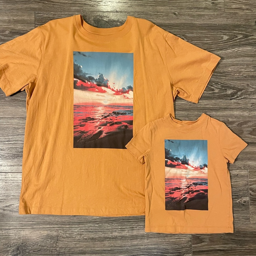 Dad and kid matching t shirt set
